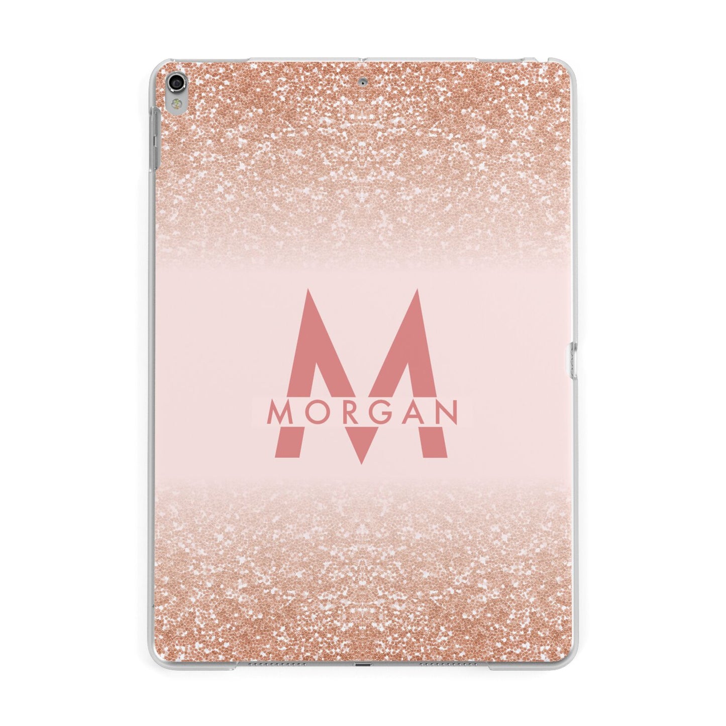 Personalised Printed Glitter Name Initials Apple iPad Silver Case