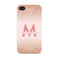 Personalised Printed Glitter Name Initials Apple iPhone 4s Case