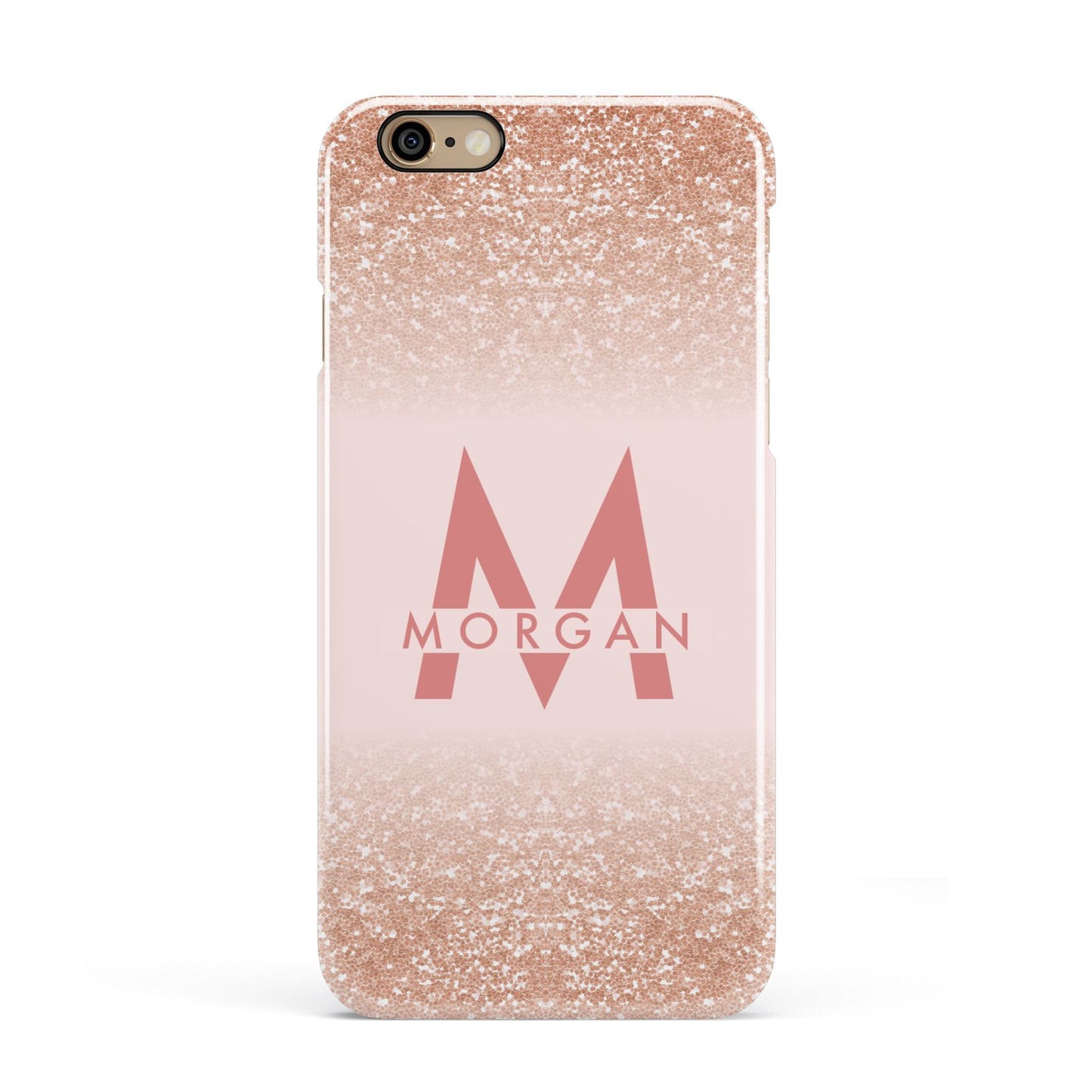 Personalised Printed Glitter Name Initials Apple iPhone 6 3D Snap Case