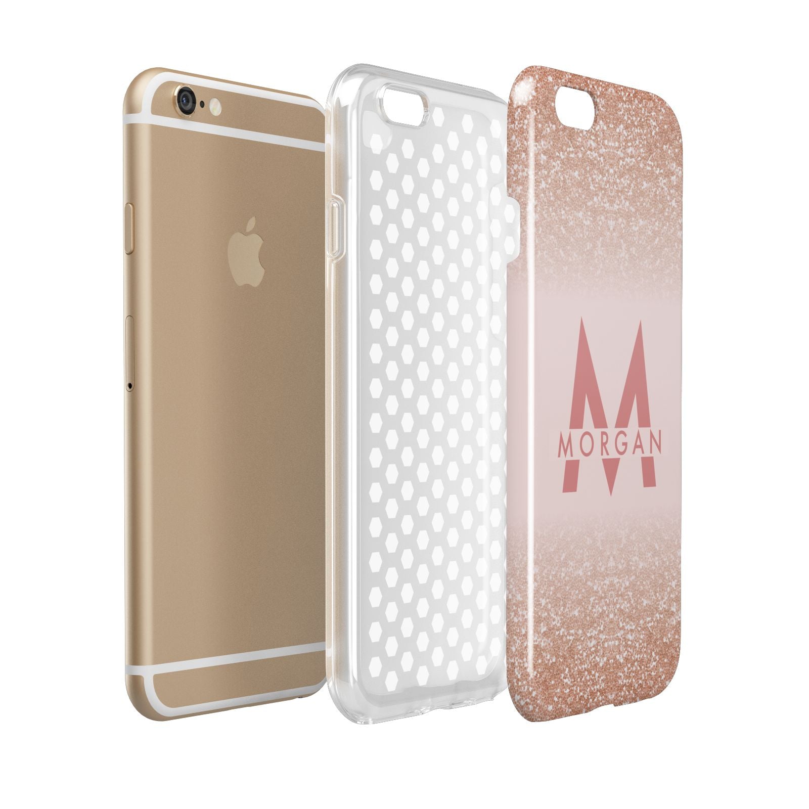 Personalised Printed Glitter Name Initials Apple iPhone 6 3D Tough Case Expanded view