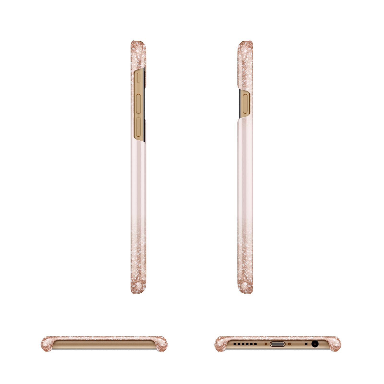 Personalised Printed Glitter Name Initials Apple iPhone 6 3D Wrap Snap Case Angled Images