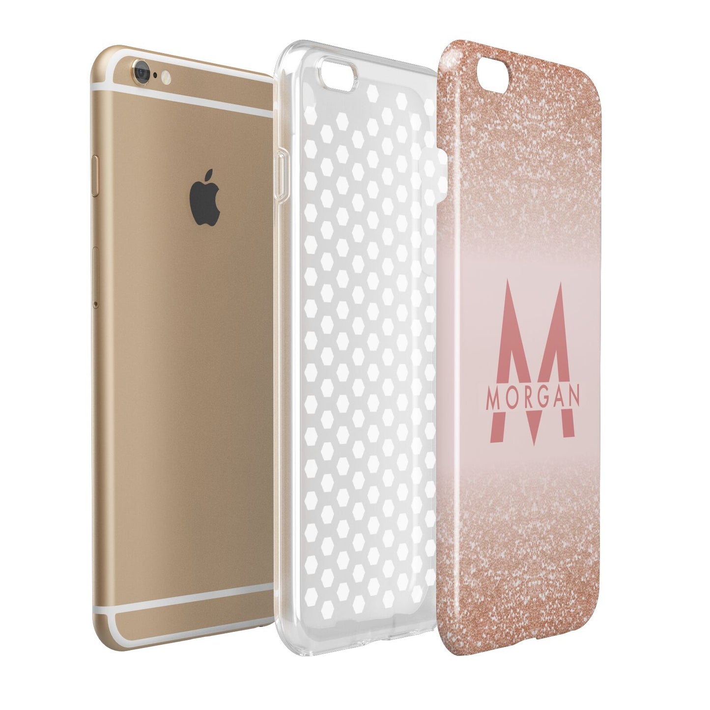 Personalised Printed Glitter Name Initials Apple iPhone 6 Plus 3D Tough Case Expand Detail Image