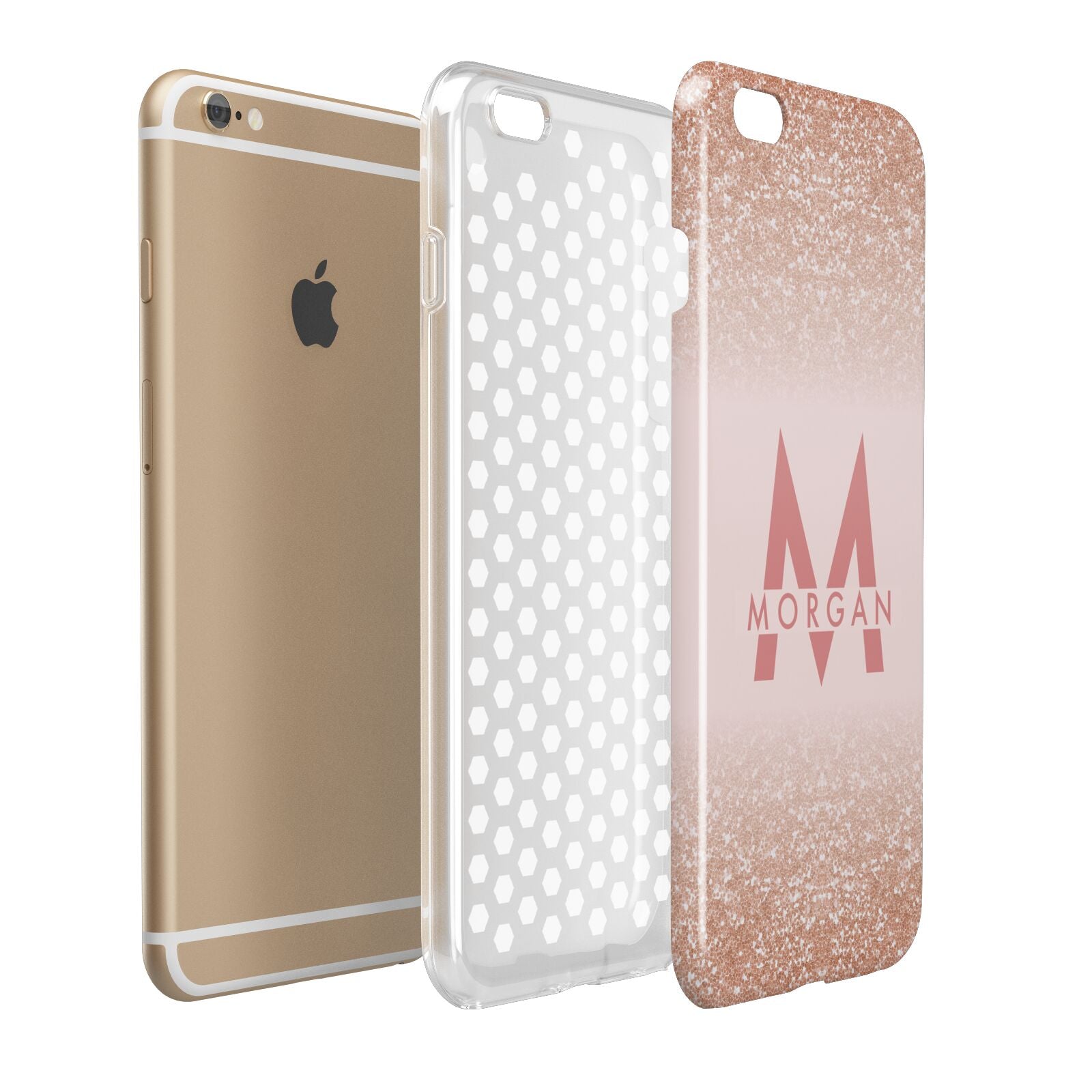 Personalised Printed Glitter Name Initials Apple iPhone 6 Plus 3D Tough Case Expand Detail Image