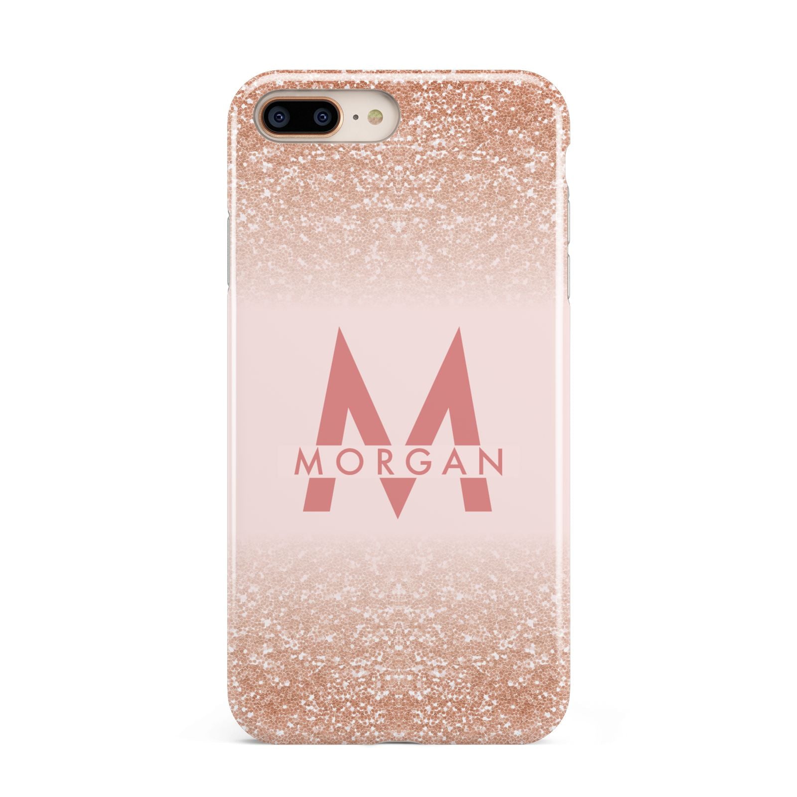 Personalised Printed Glitter Name Initials Apple iPhone 7 8 Plus 3D Tough Case