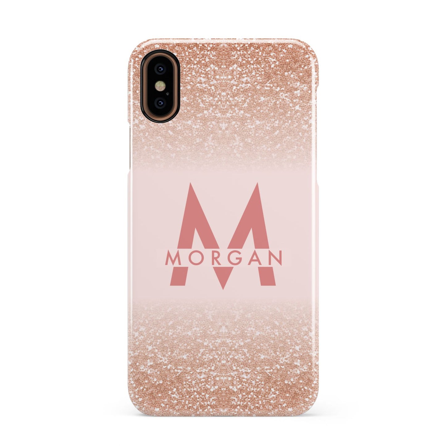 Personalised Printed Glitter Name Initials Apple iPhone XS 3D Snap Case