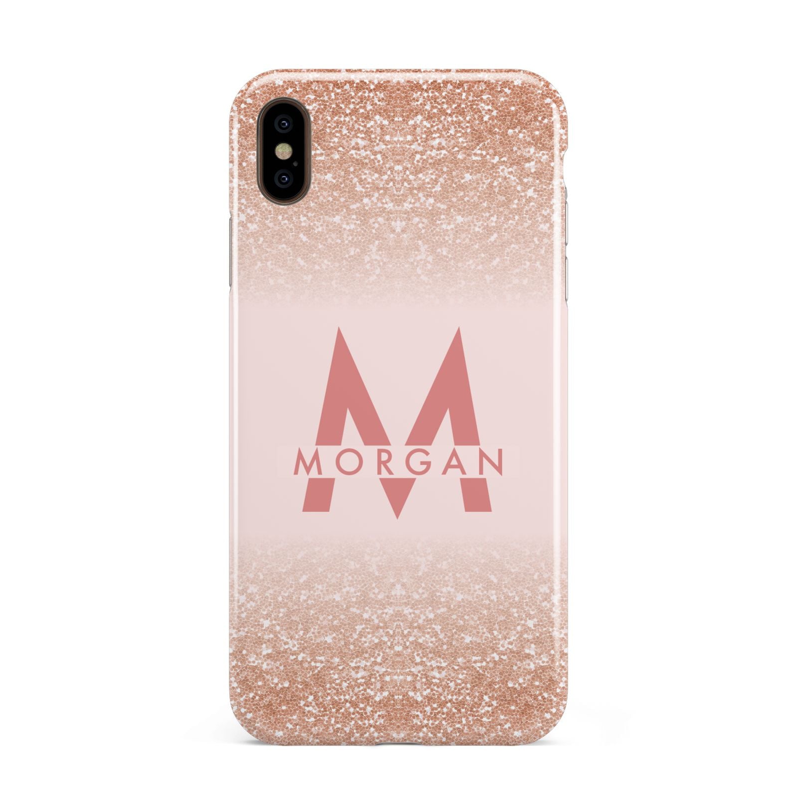 Personalised Printed Glitter Name Initials Apple iPhone Xs Max 3D Tough Case