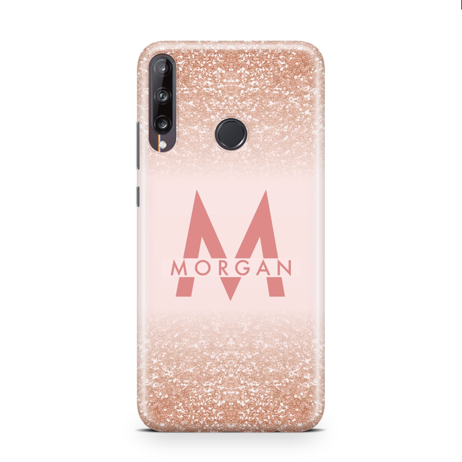 Personalised Printed Glitter Name Initials Huawei P40 Lite E Phone Case