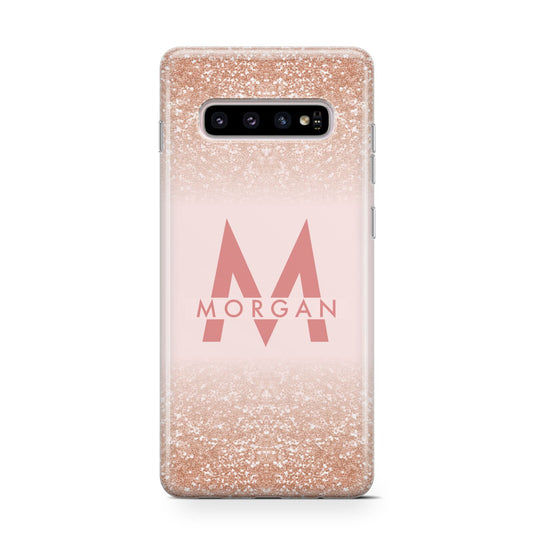 Personalised Printed Glitter Name Initials Protective Samsung Galaxy Case