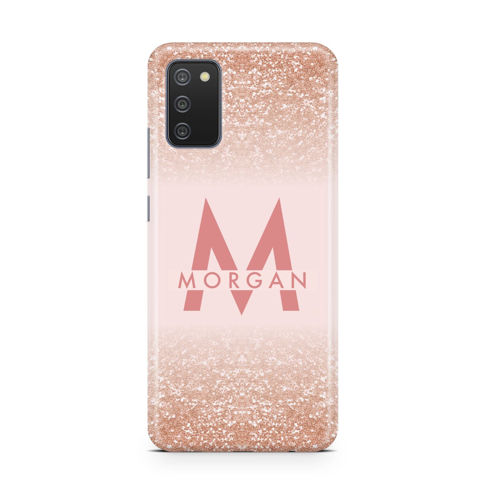 Personalised Printed Glitter Name Initials Samsung A02s Case