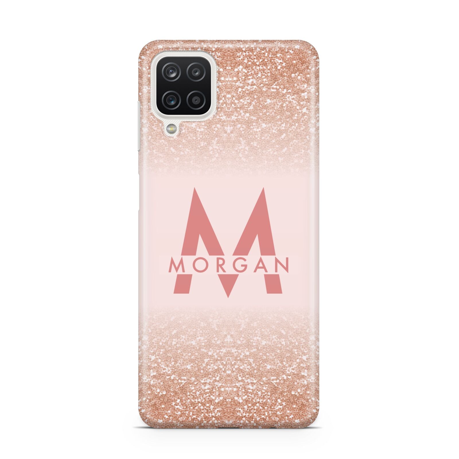 Personalised Printed Glitter Name Initials Samsung A12 Case