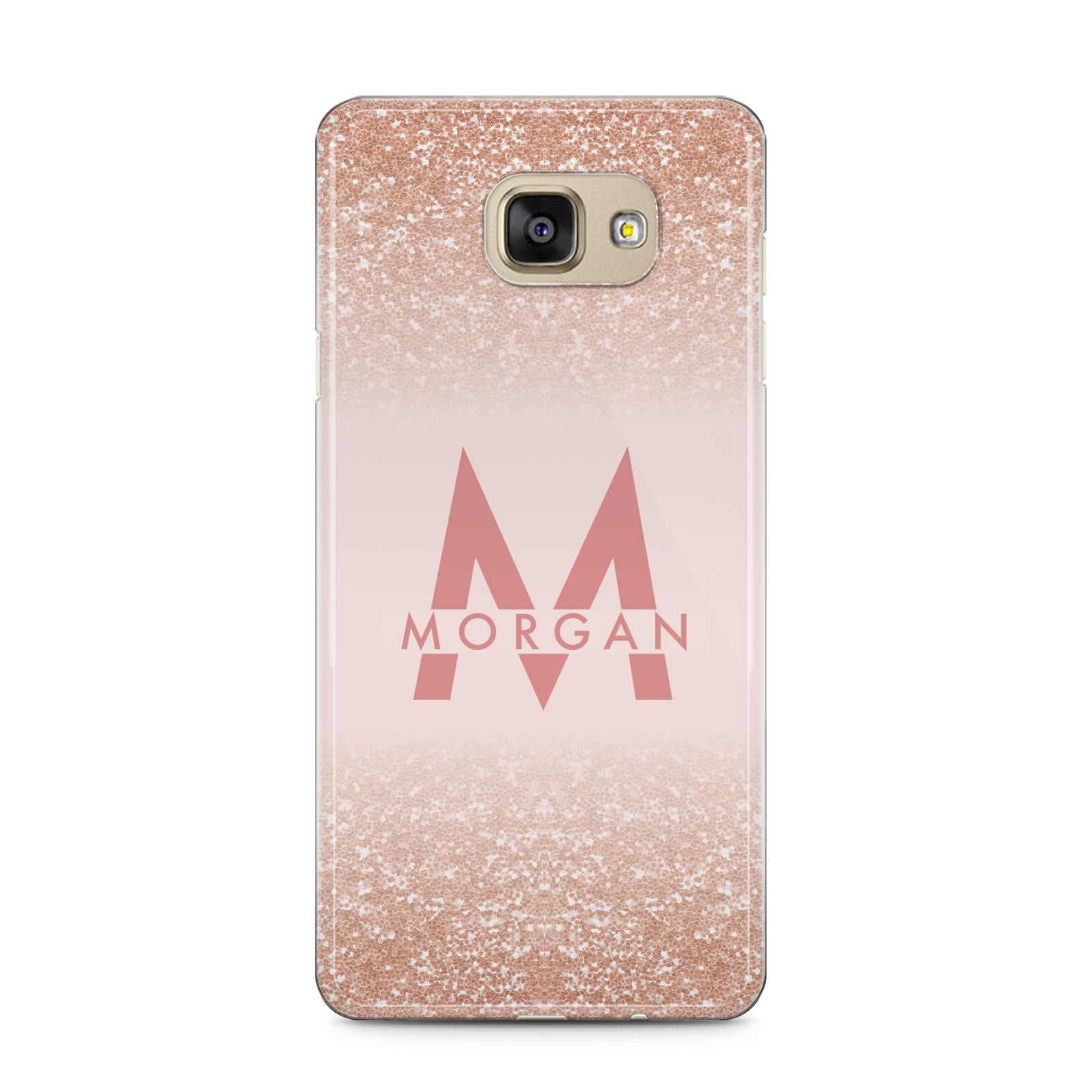 Personalised Printed Glitter Name Initials Samsung Galaxy A5 2016 Case on gold phone