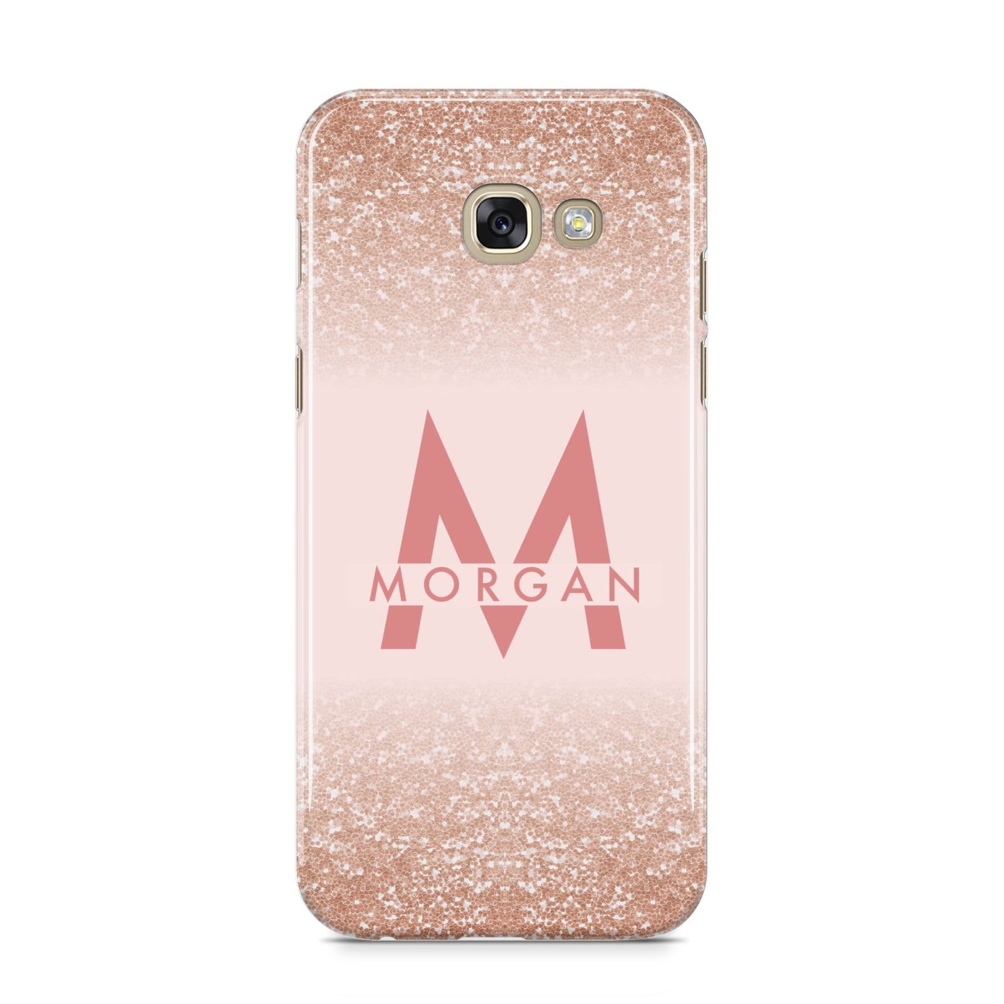 Personalised Printed Glitter Name Initials Samsung Galaxy A5 2017 Case on gold phone