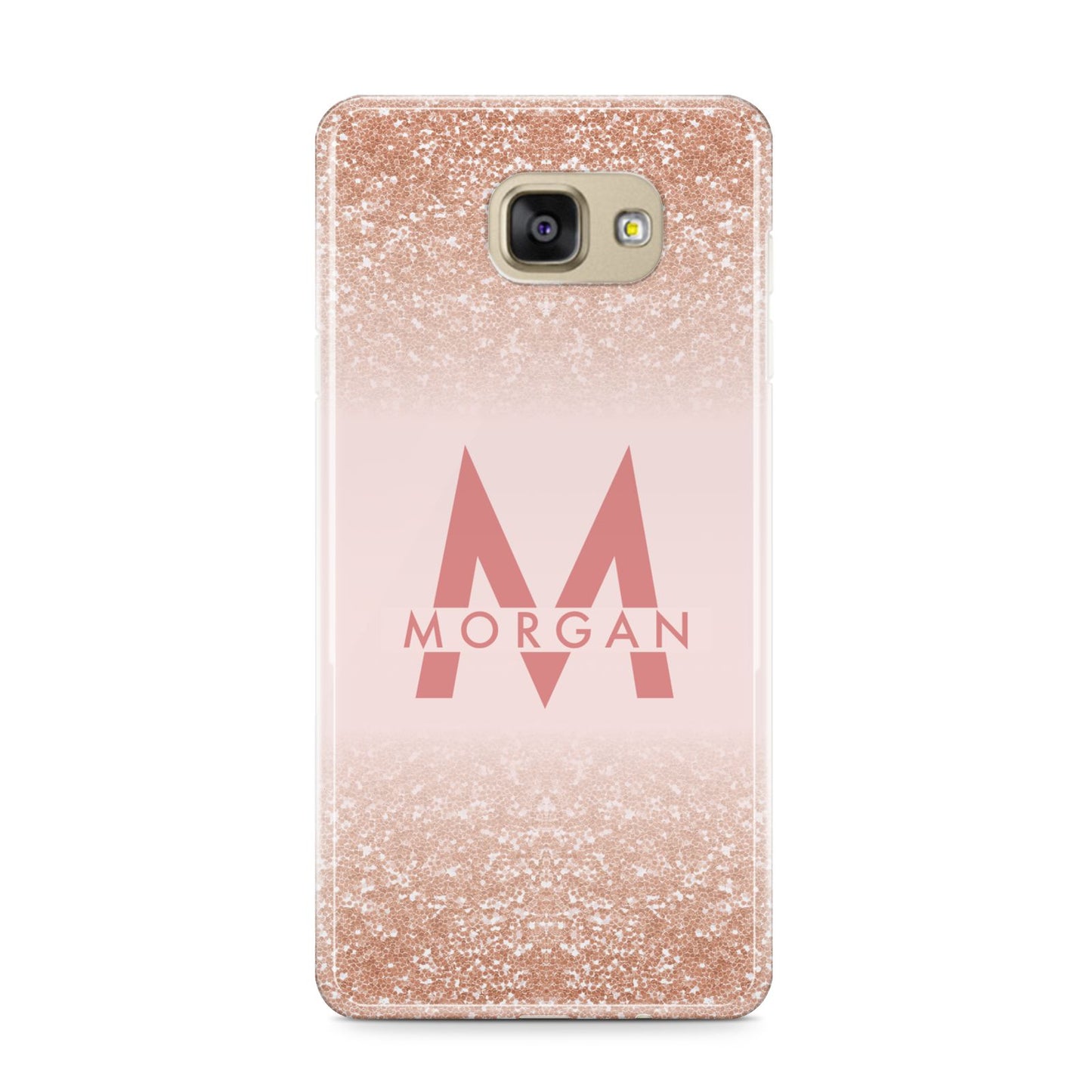 Personalised Printed Glitter Name Initials Samsung Galaxy A9 2016 Case on gold phone