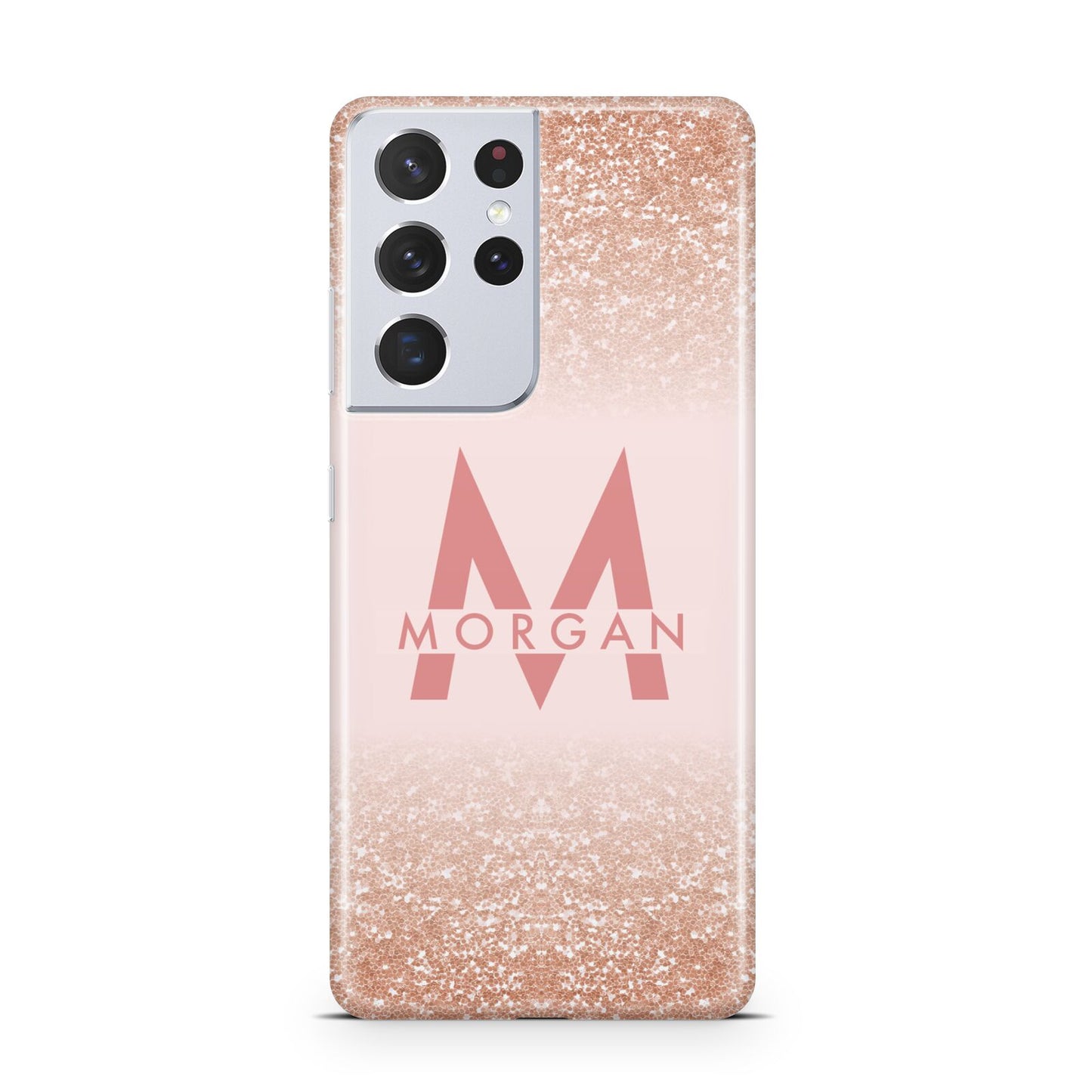 Personalised Printed Glitter Name Initials Samsung S21 Ultra Case