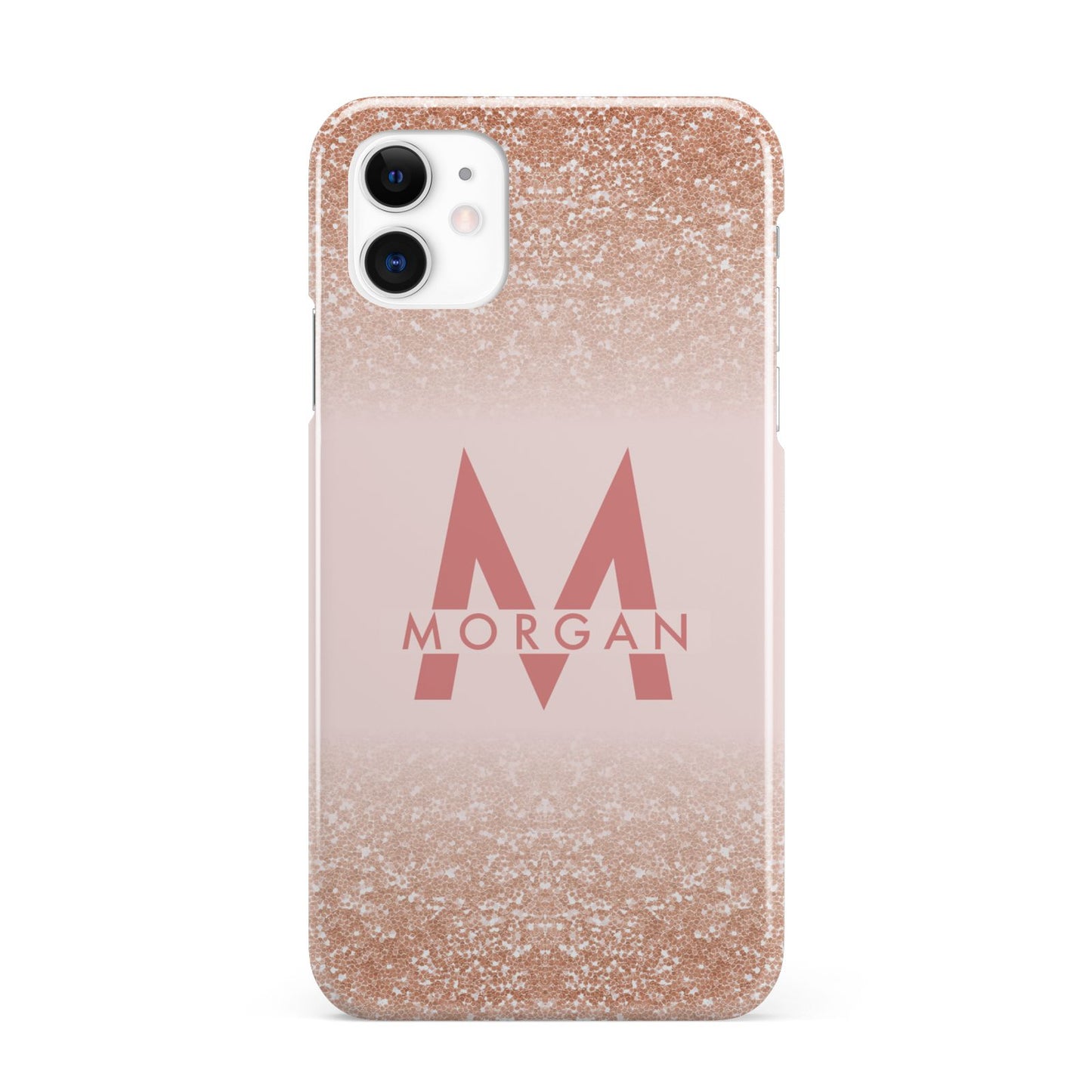 Personalised Printed Glitter Name Initials iPhone 11 3D Snap Case