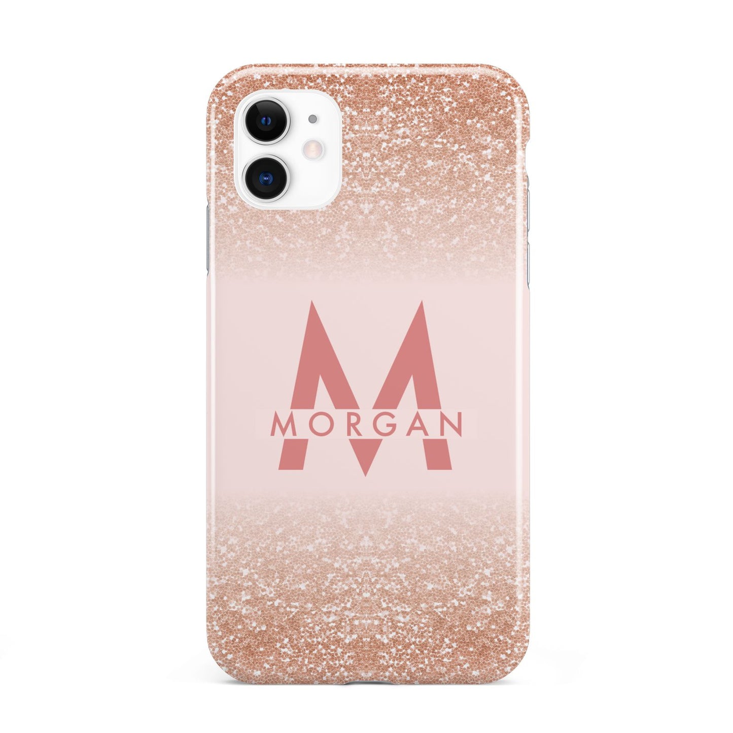 Personalised Printed Glitter Name Initials iPhone 11 3D Tough Case