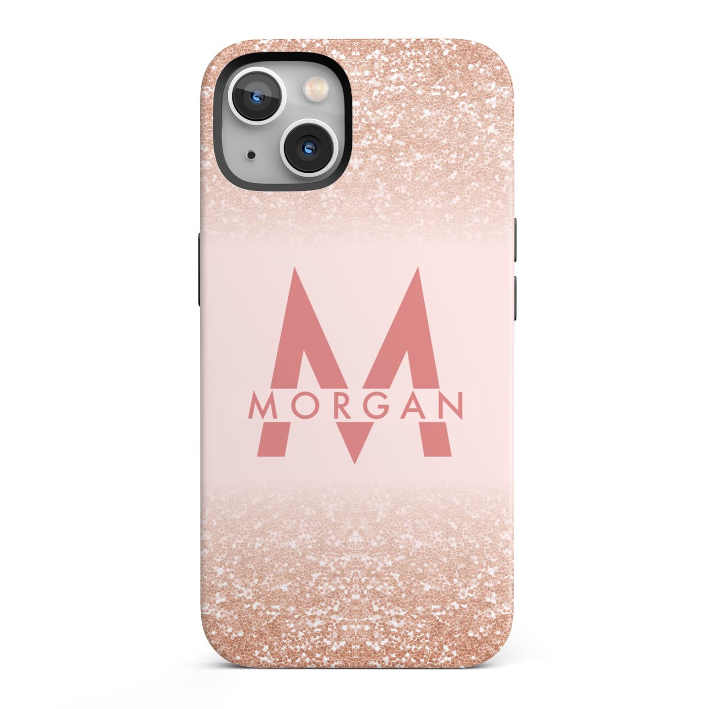 Personalised Printed Glitter Name Initials iPhone 13 Full Wrap 3D Tough Case