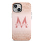 Personalised Printed Glitter Name Initials iPhone 13 Mini Full Wrap 3D Tough Case