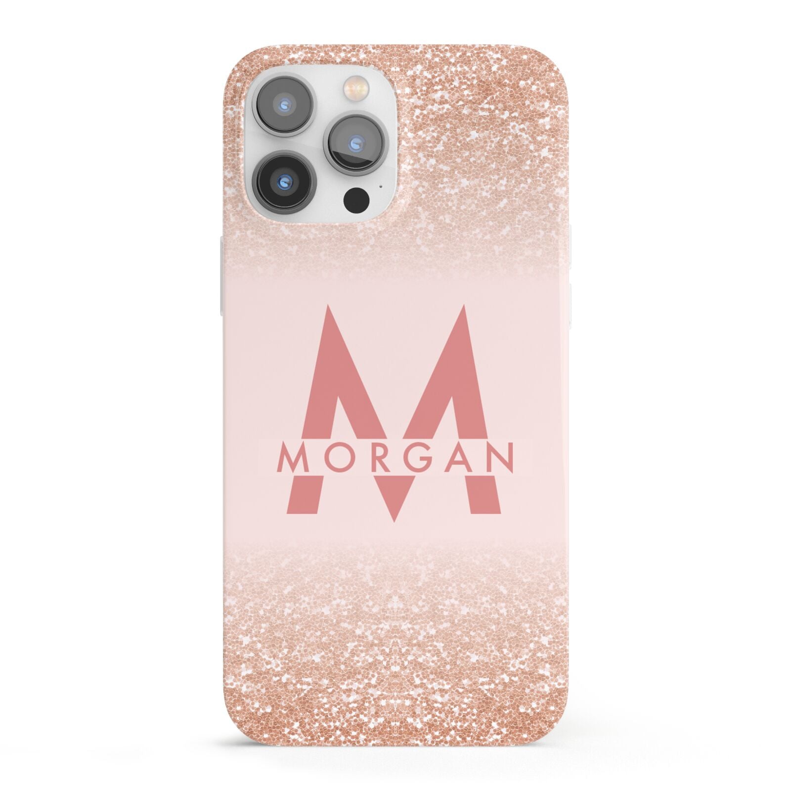 Personalised Printed Glitter Name Initials iPhone 13 Pro Max Full Wrap 3D Snap Case