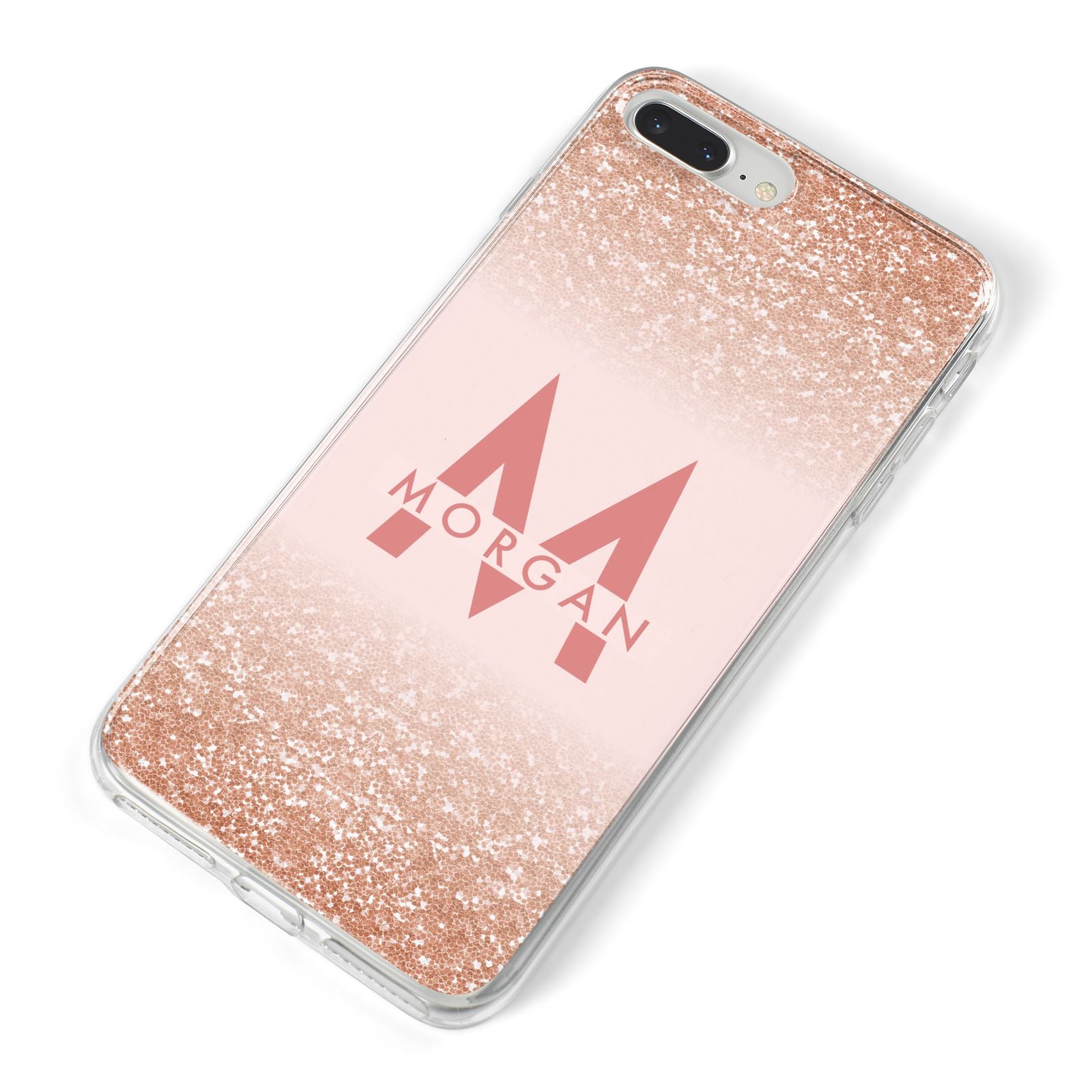 Personalised Printed Glitter Name Initials iPhone 8 Plus Bumper Case on Silver iPhone Alternative Image