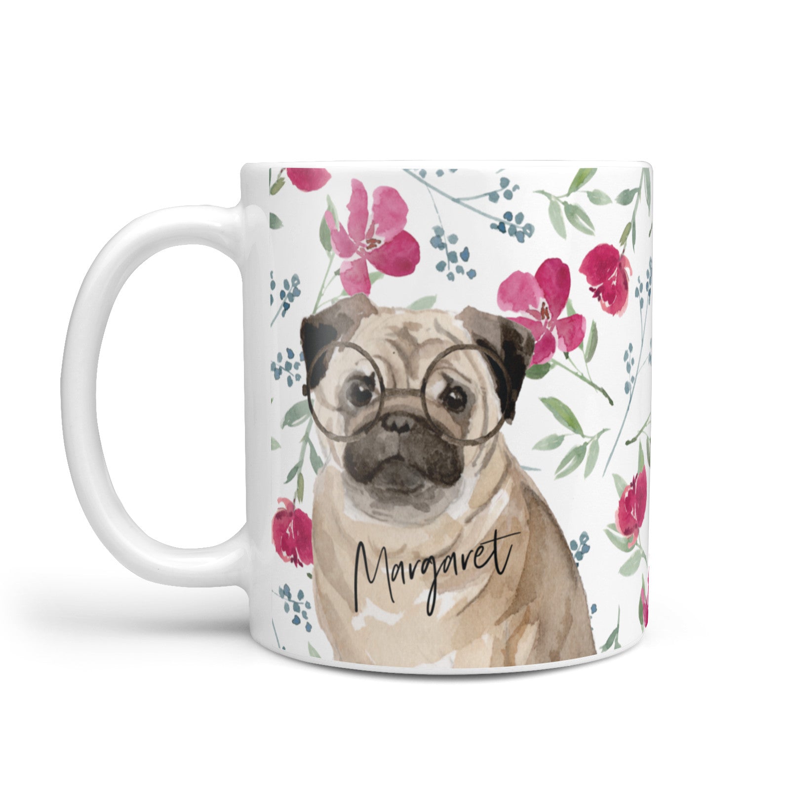 Personalised Pug Dog 10oz Mug Alternative Image 1