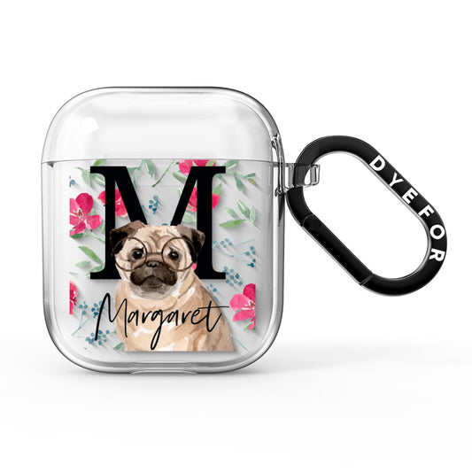 Personalised Pug Dog AirPods Clear Case