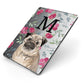 Personalised Pug Dog Apple iPad Case on Grey iPad Side View