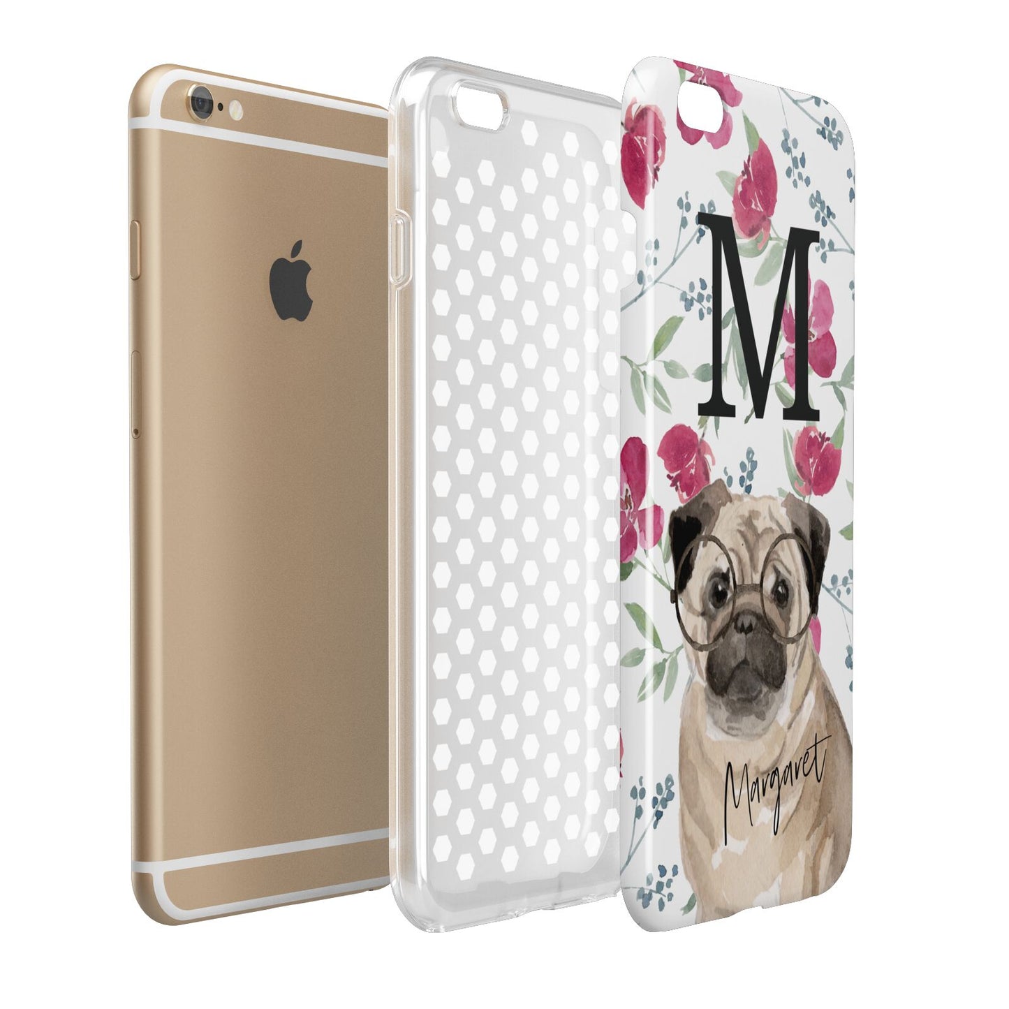 Personalised Pug Dog Apple iPhone 6 Plus 3D Tough Case Expand Detail Image