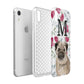 Personalised Pug Dog Apple iPhone XR White 3D Tough Case Expanded view