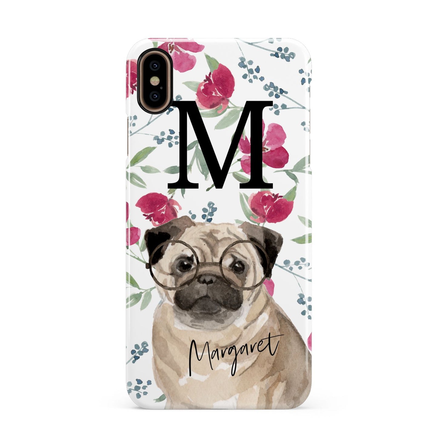 Personalised Pug Dog Apple iPhone Xs Max 3D Snap Case