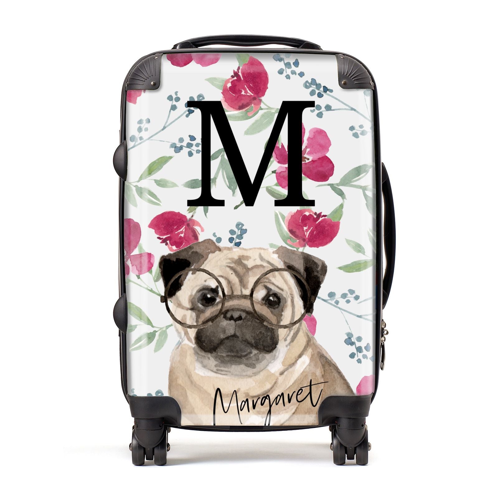 Personalised Pug Dog Suitcase