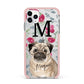 Personalised Pug Dog iPhone 11 Pro Max Impact Pink Edge Case
