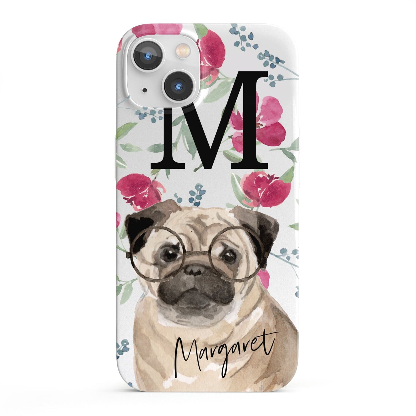 Personalised Pug Dog iPhone 13 Full Wrap 3D Snap Case