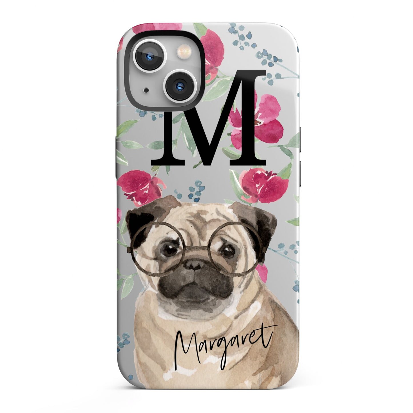 Personalised Pug Dog iPhone 13 Full Wrap 3D Tough Case