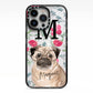 Personalised Pug Dog iPhone 13 Pro Black Impact Case on Silver phone