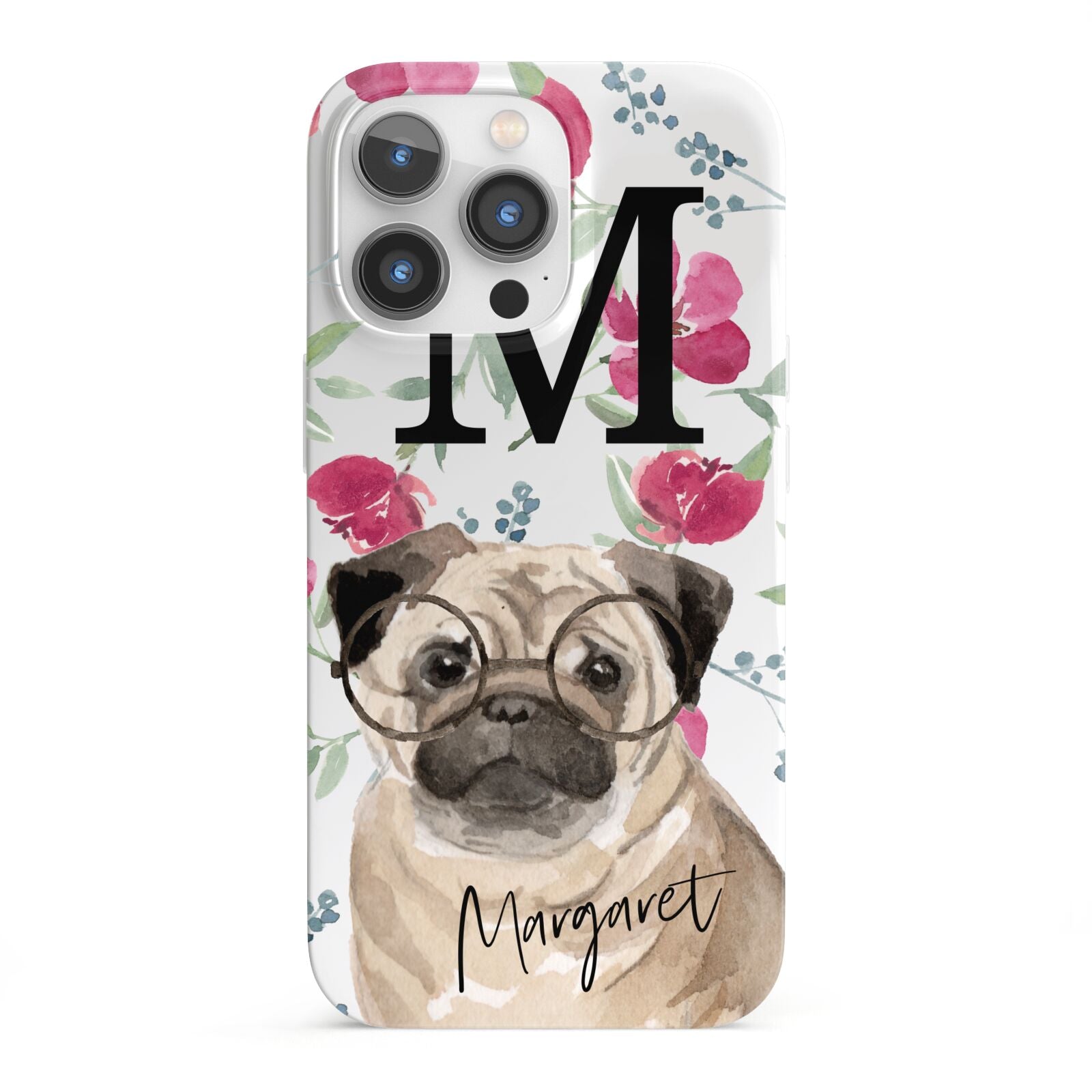 Personalised Pug Dog iPhone 13 Pro Full Wrap 3D Snap Case