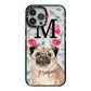 Personalised Pug Dog iPhone 13 Pro Max Black Impact Case on Silver phone