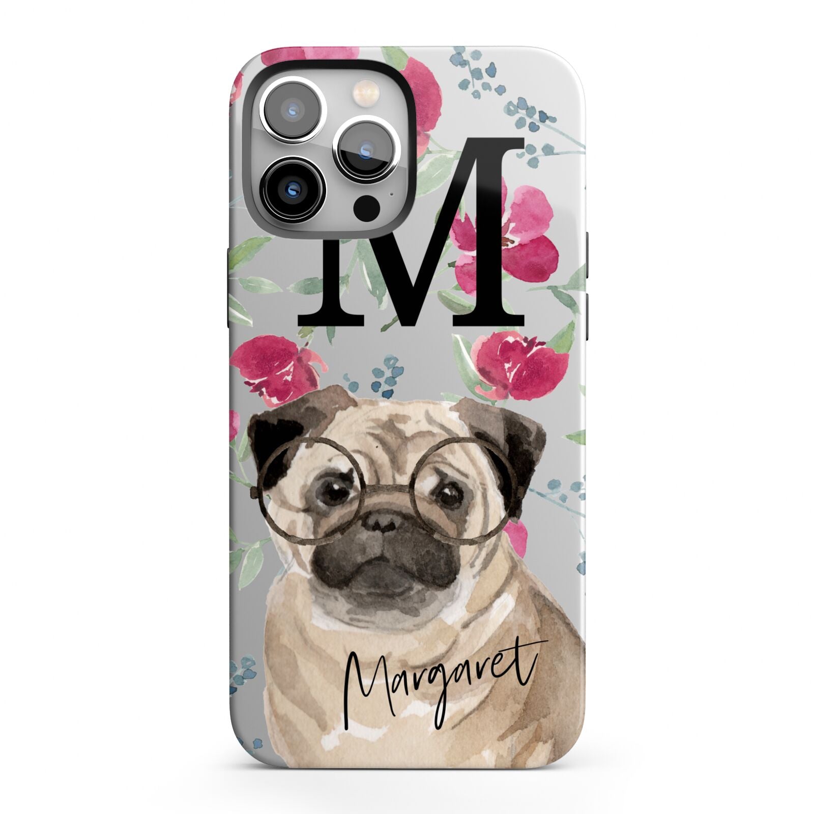 Personalised Pug Dog iPhone 13 Pro Max Full Wrap 3D Tough Case
