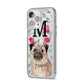 Personalised Pug Dog iPhone 14 Pro Max Clear Tough Case Silver Angled Image