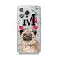 Personalised Pug Dog iPhone 14 Pro Max Clear Tough Case Silver