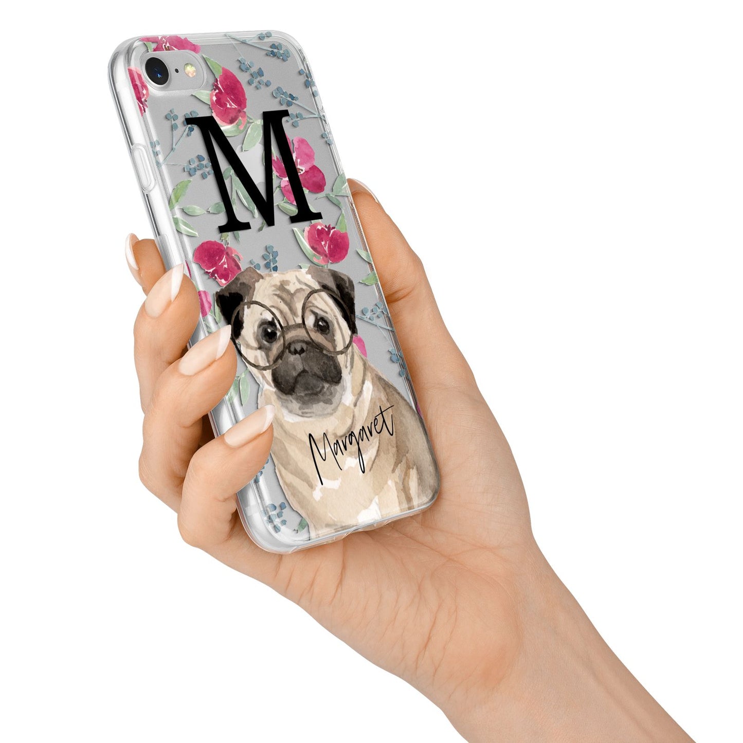 Personalised Pug Dog iPhone 7 Bumper Case on Silver iPhone Alternative Image