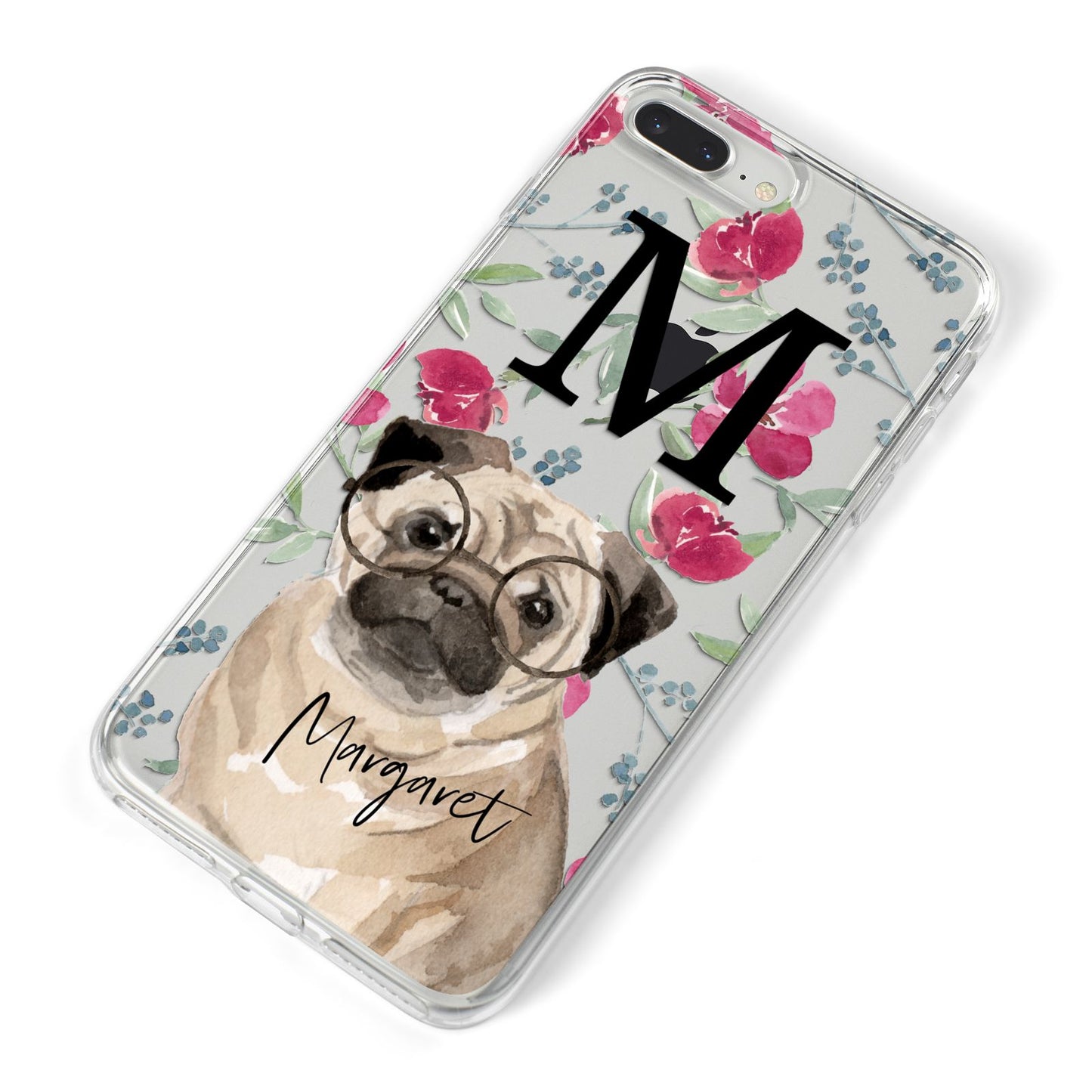 Personalised Pug Dog iPhone 8 Plus Bumper Case on Silver iPhone Alternative Image