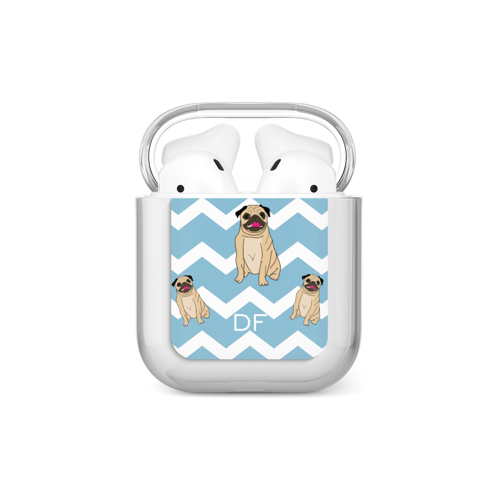 Personalised Pug Initials AirPods Case