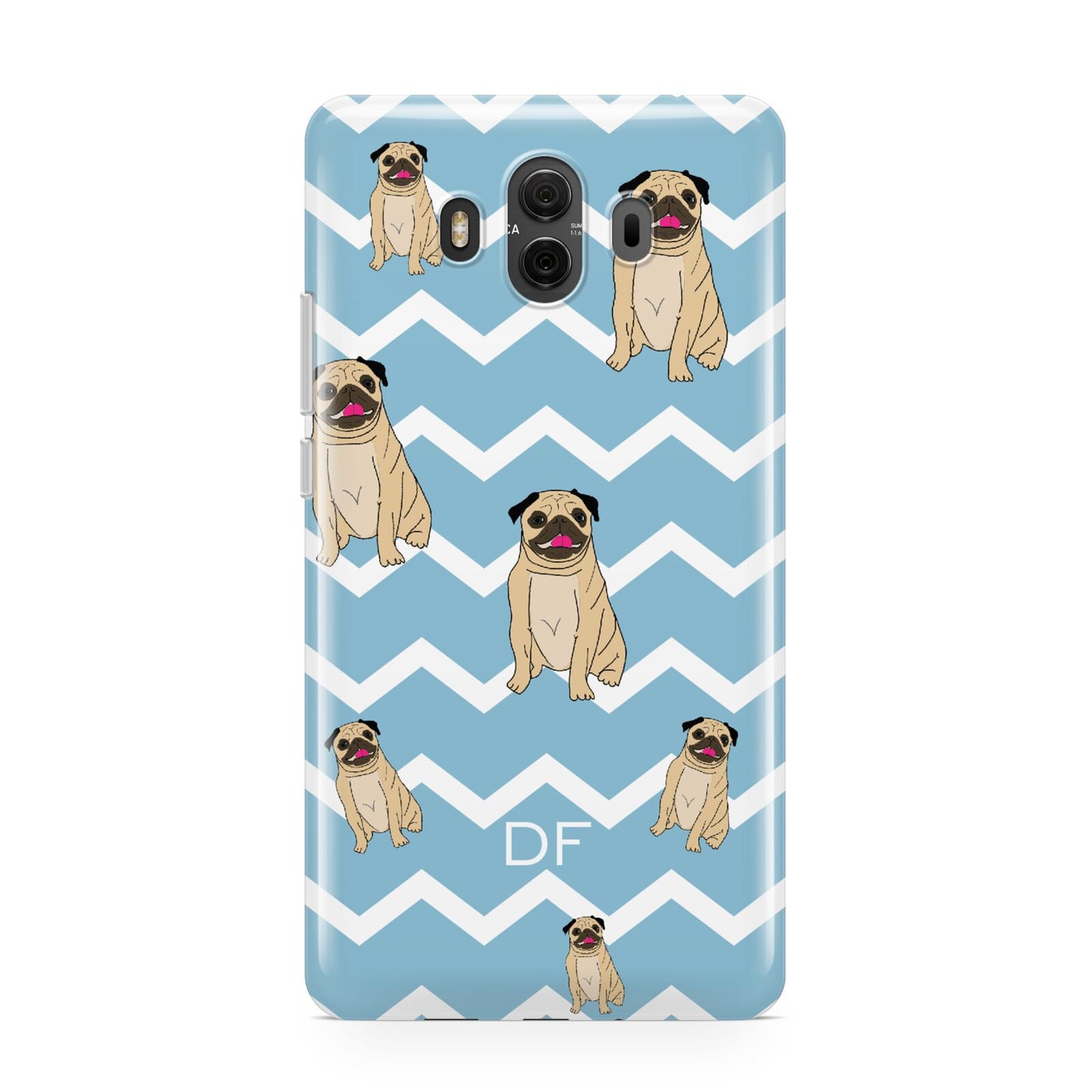 Personalised Pug Initials Huawei Mate 10 Protective Phone Case