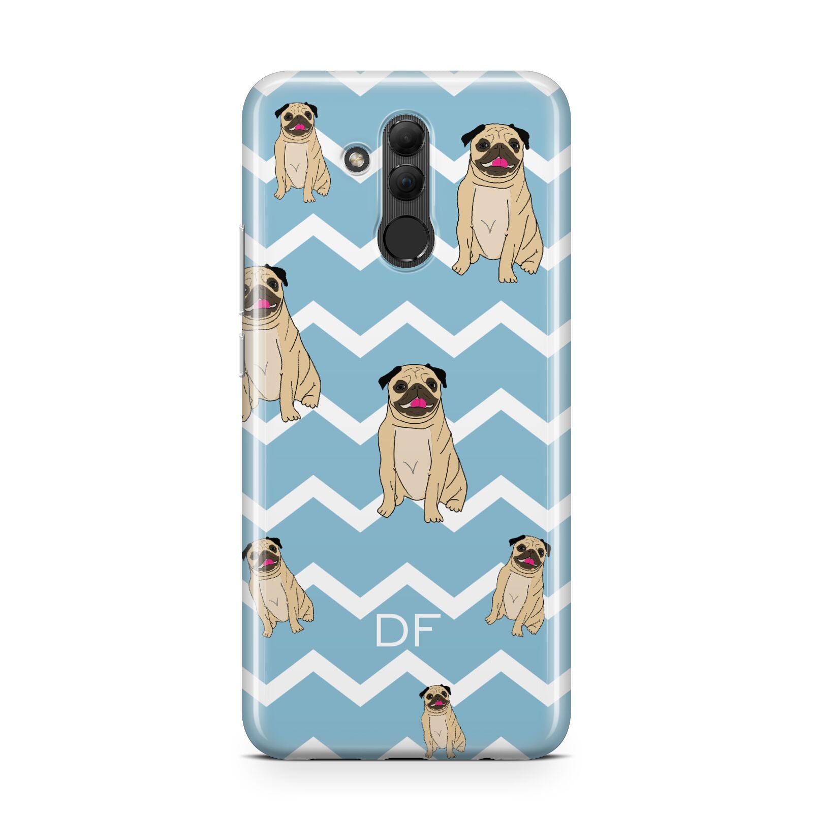 Personalised Pug Initials Huawei Mate 20 Lite