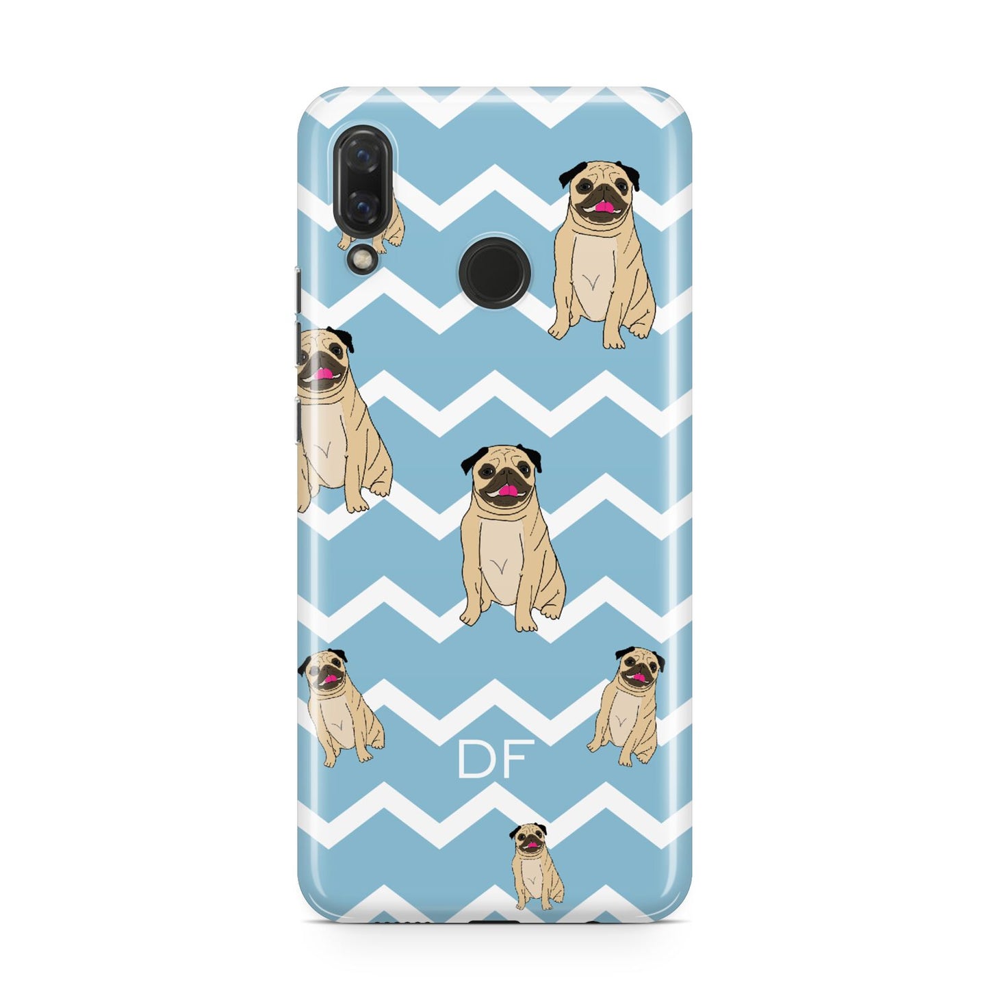 Personalised Pug Initials Huawei Nova 3 Phone Case
