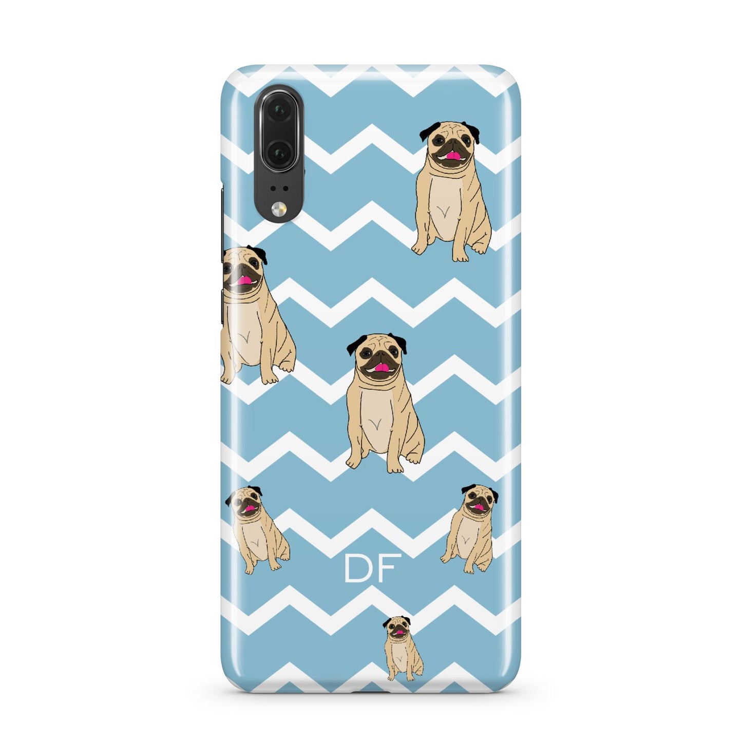Personalised Pug Initials Huawei P20 Phone Case