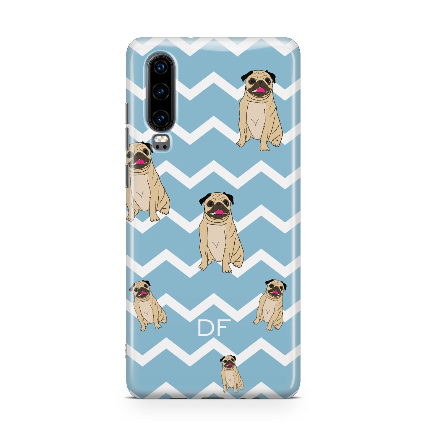 Personalised Pug Initials Huawei P30 Phone Case