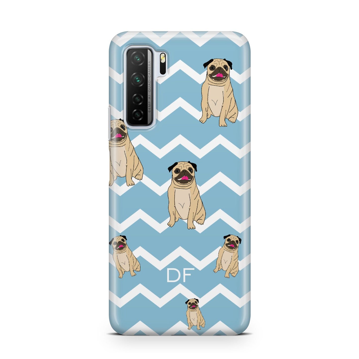 Personalised Pug Initials Huawei P40 Lite 5G Phone Case