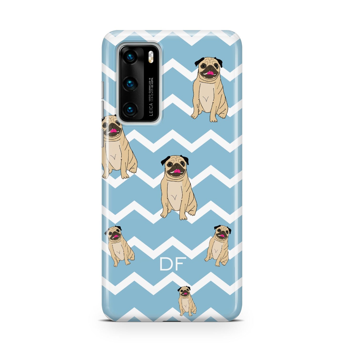 Personalised Pug Initials Huawei P40 Phone Case